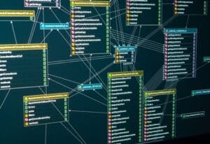 Flow chart of control panel of a web site. Relational database table Chart of Accounts