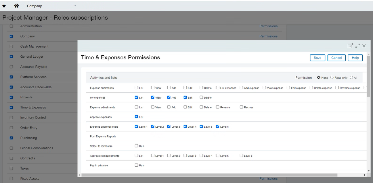 Intacct Permissions